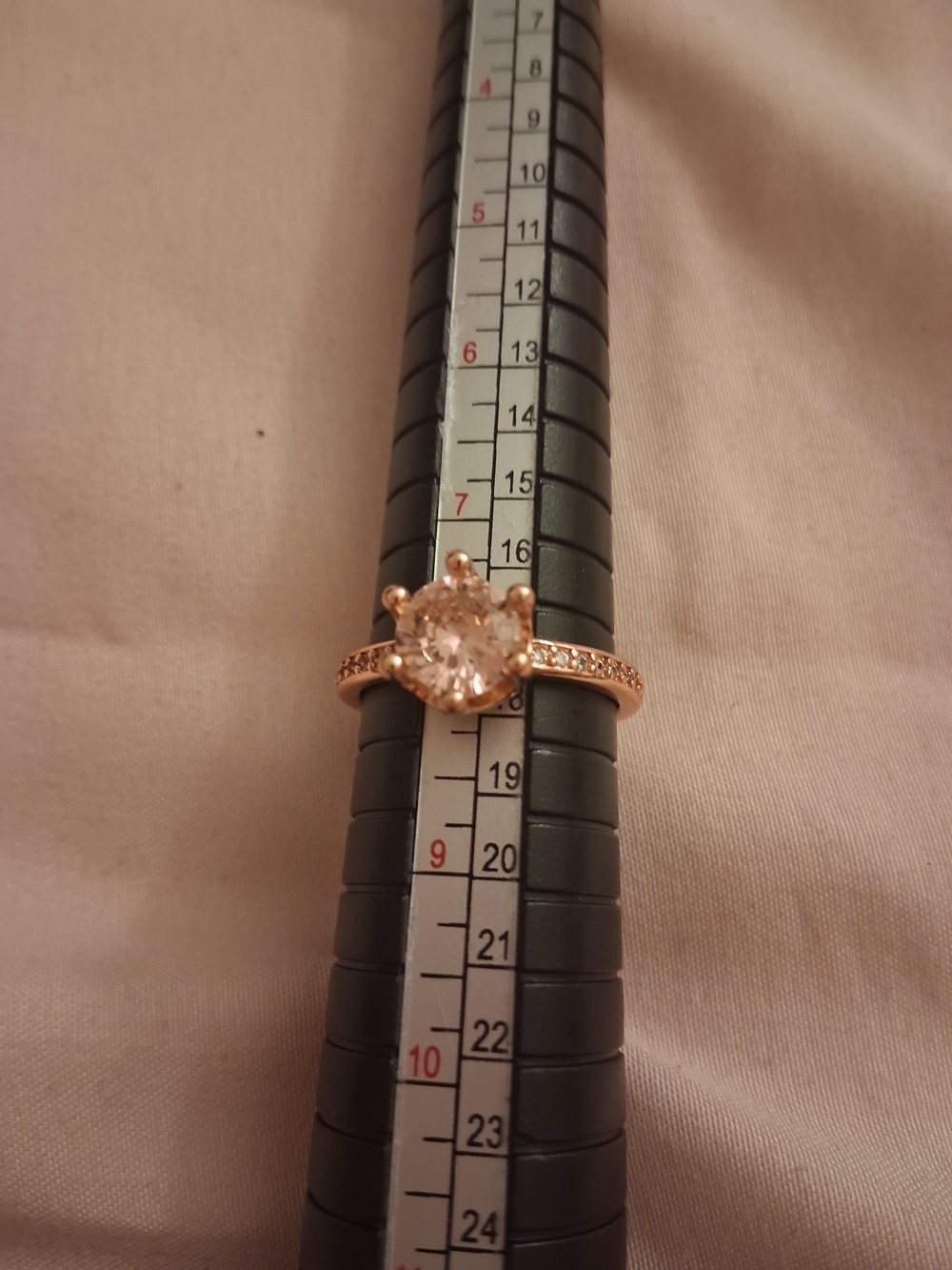Pandora Rose Gold Tone Solitaire Ring with Clear Stone